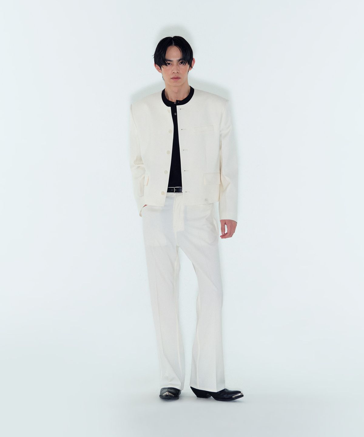 노이스(NOICE) TAILORED FLARED PANTS - OFF WHITE