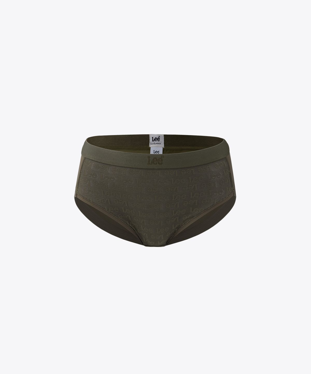 리 바디웨어(LEE BODYWEAR) 시그니처 로고 자카드 헴 브리프_카키