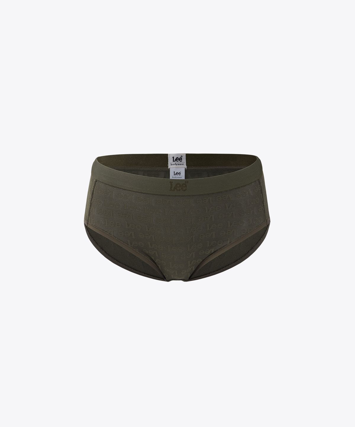 리 바디웨어(LEE BODYWEAR) 시그니처 로고 자카드 브리프_카키