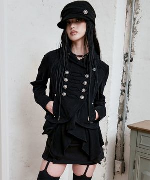 Layered Napoleon Hood Jacket (BLACK)