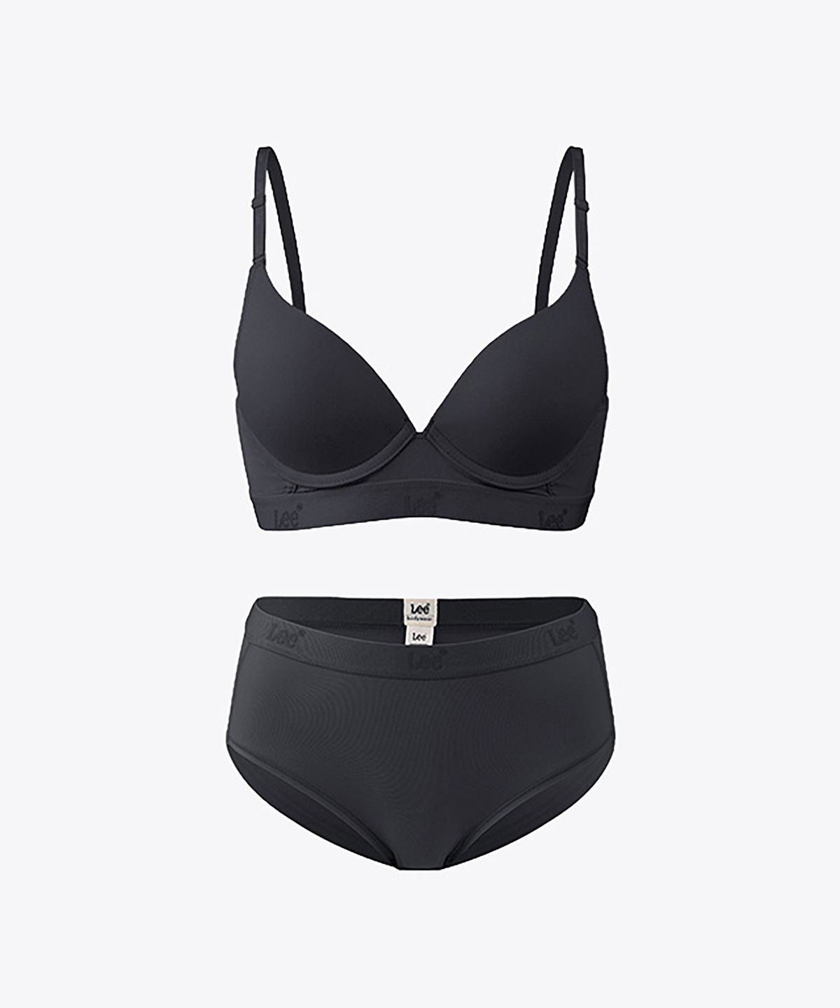 리 바디웨어(LEE BODYWEAR) 럭스 실키 터치 와이어 브라 브리프 세트_그레이