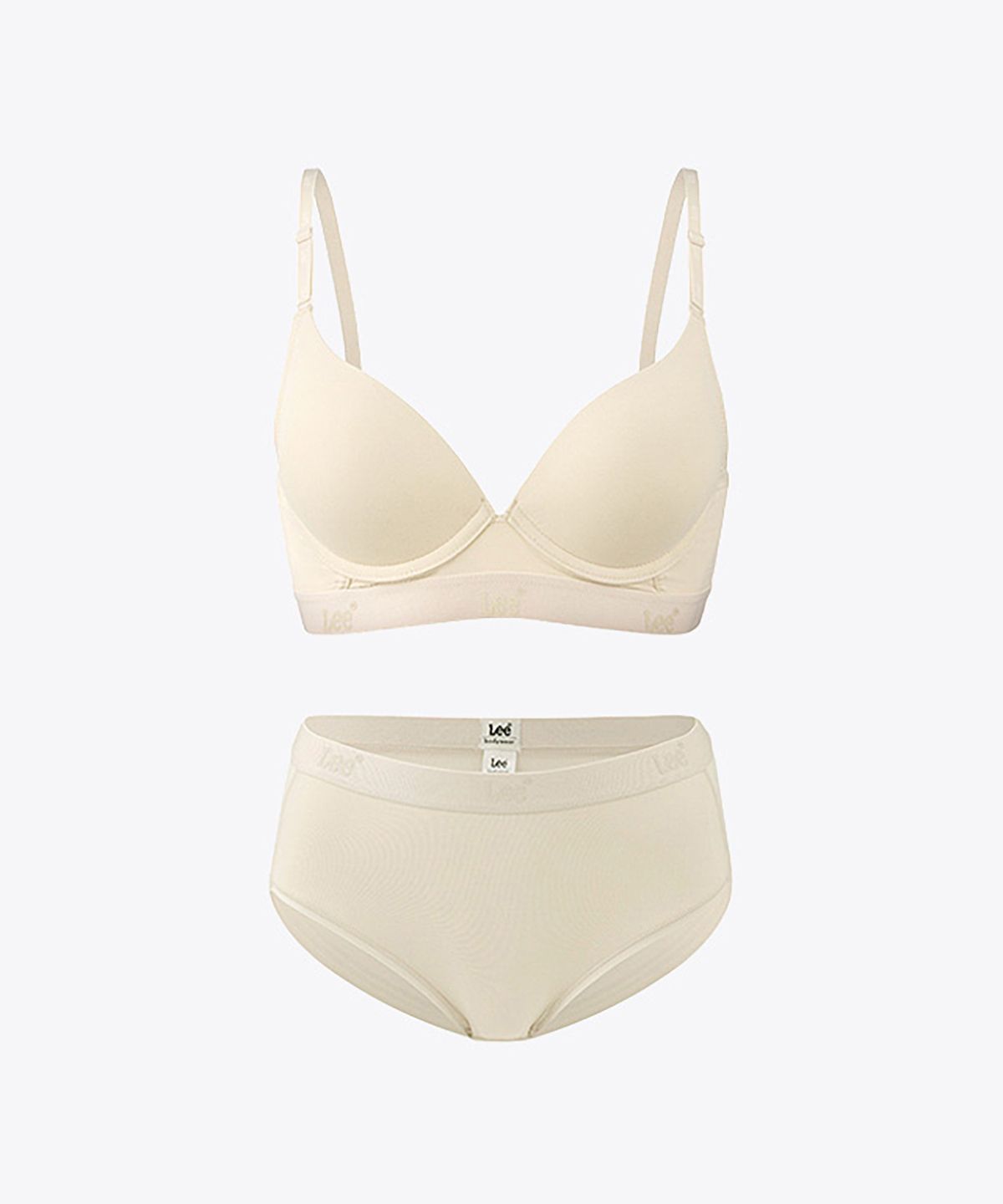 리 바디웨어(LEE BODYWEAR) 럭스 실키 터치 와이어 브라 브리프 세트_베이지