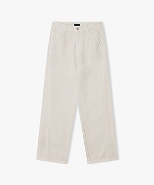 [26SS] LMS23777 아이보리 세미 와이드핏 데님 팬츠
