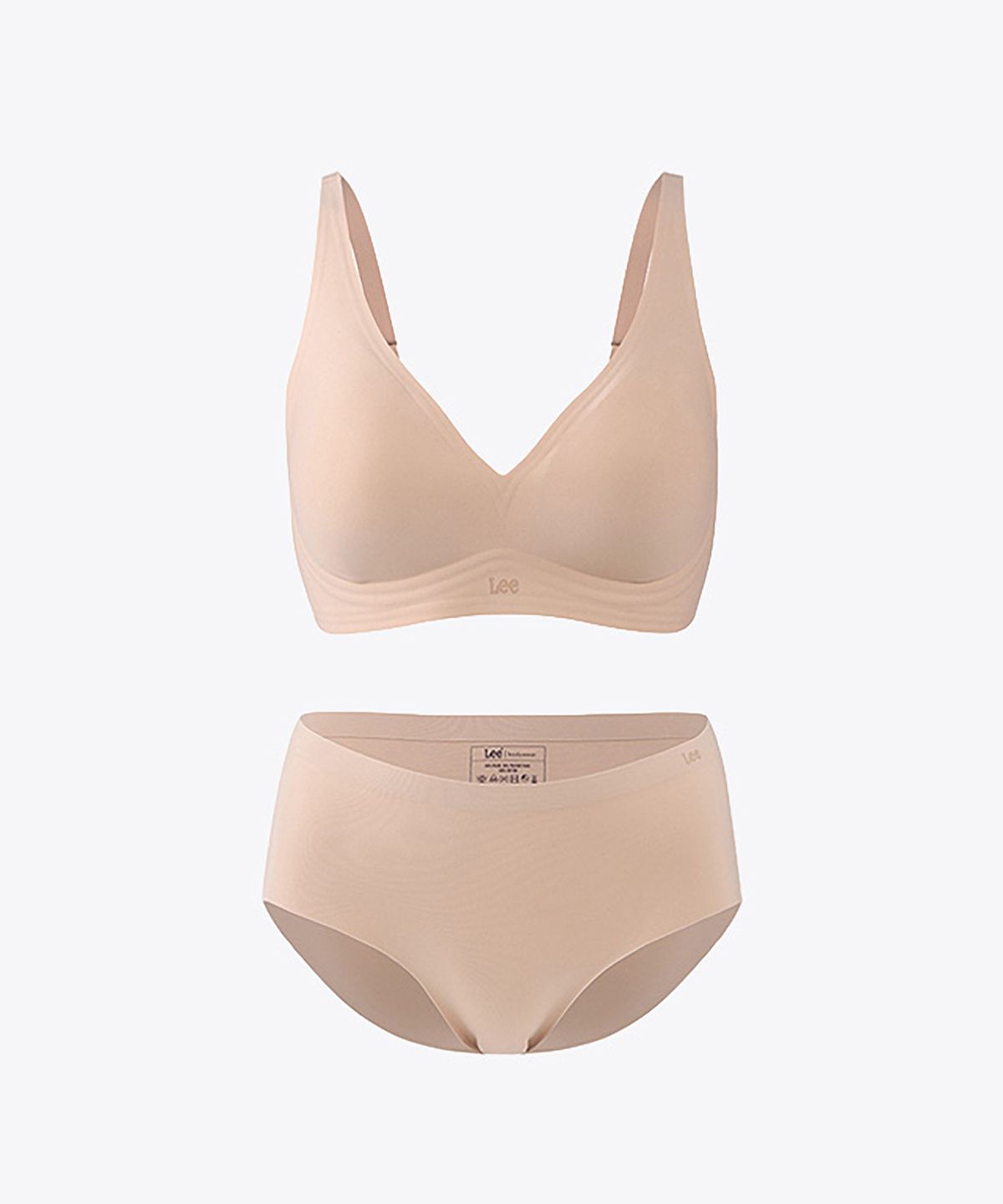 리 바디웨어(LEE BODYWEAR) 럭스 젤리 퓨징 브라 브리프 세트_베이지