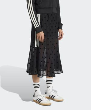 쉬어 폴카 도트 스커트 - 블랙 / KV1177