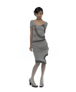 Peek-a-boo Strap Skirt Warm Gray