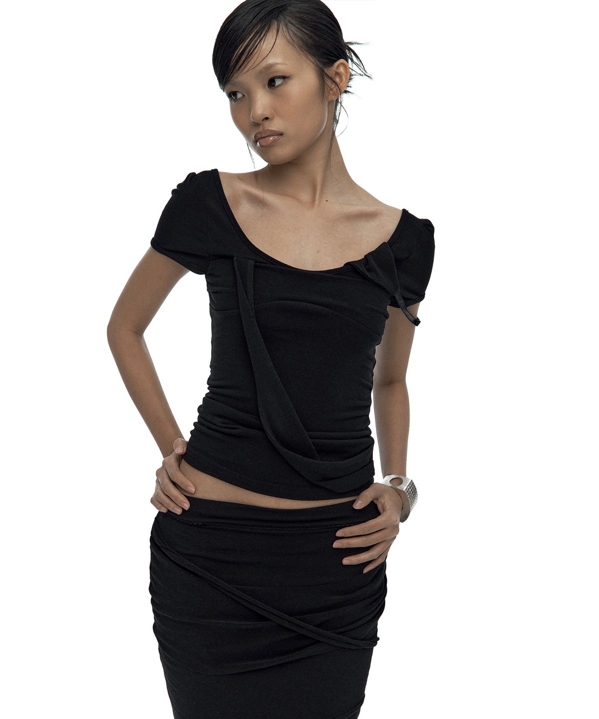 카시코(KASHIKO) Peek-a-boo Top Black