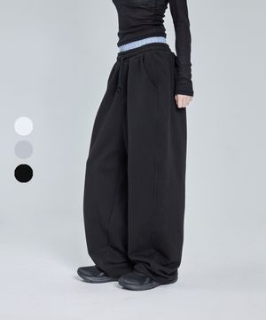 [사계절or기모or여름버전] 87-STAN279 오비 레이어드 와이드 루즈핏 새깅 스웻팬츠 (3color)