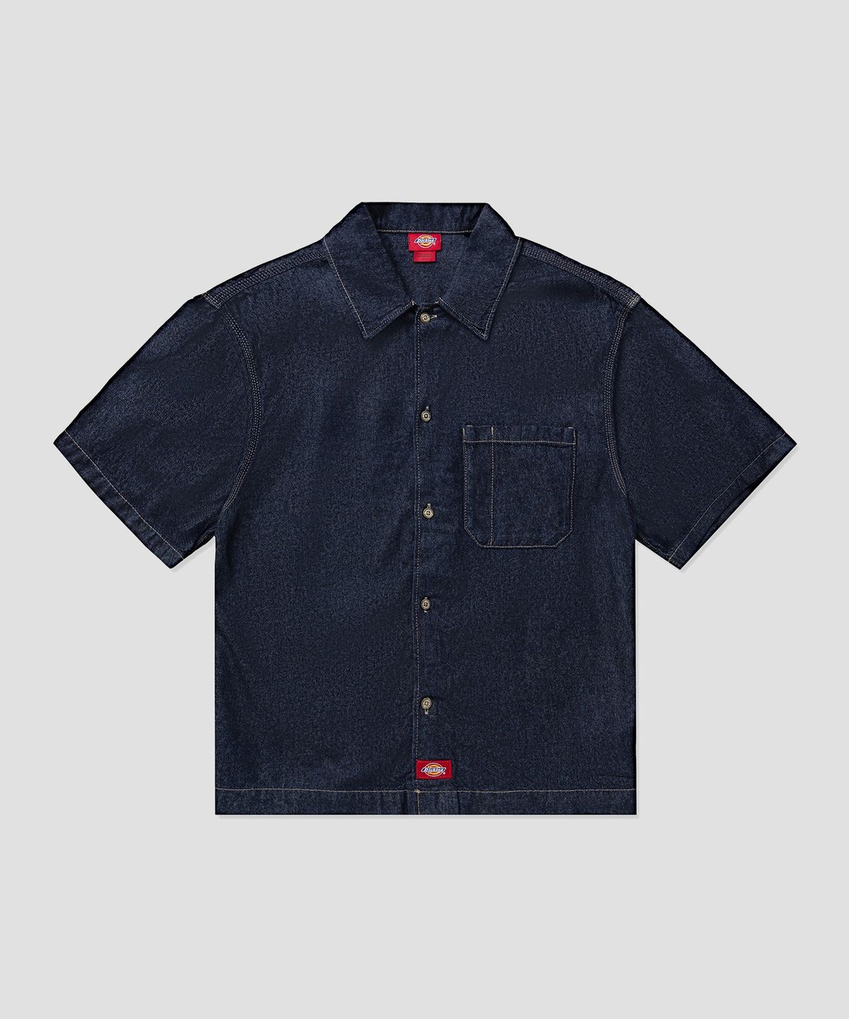디키즈(DICKIES) 오버핏 포켓 데님 셔츠 Rinsed