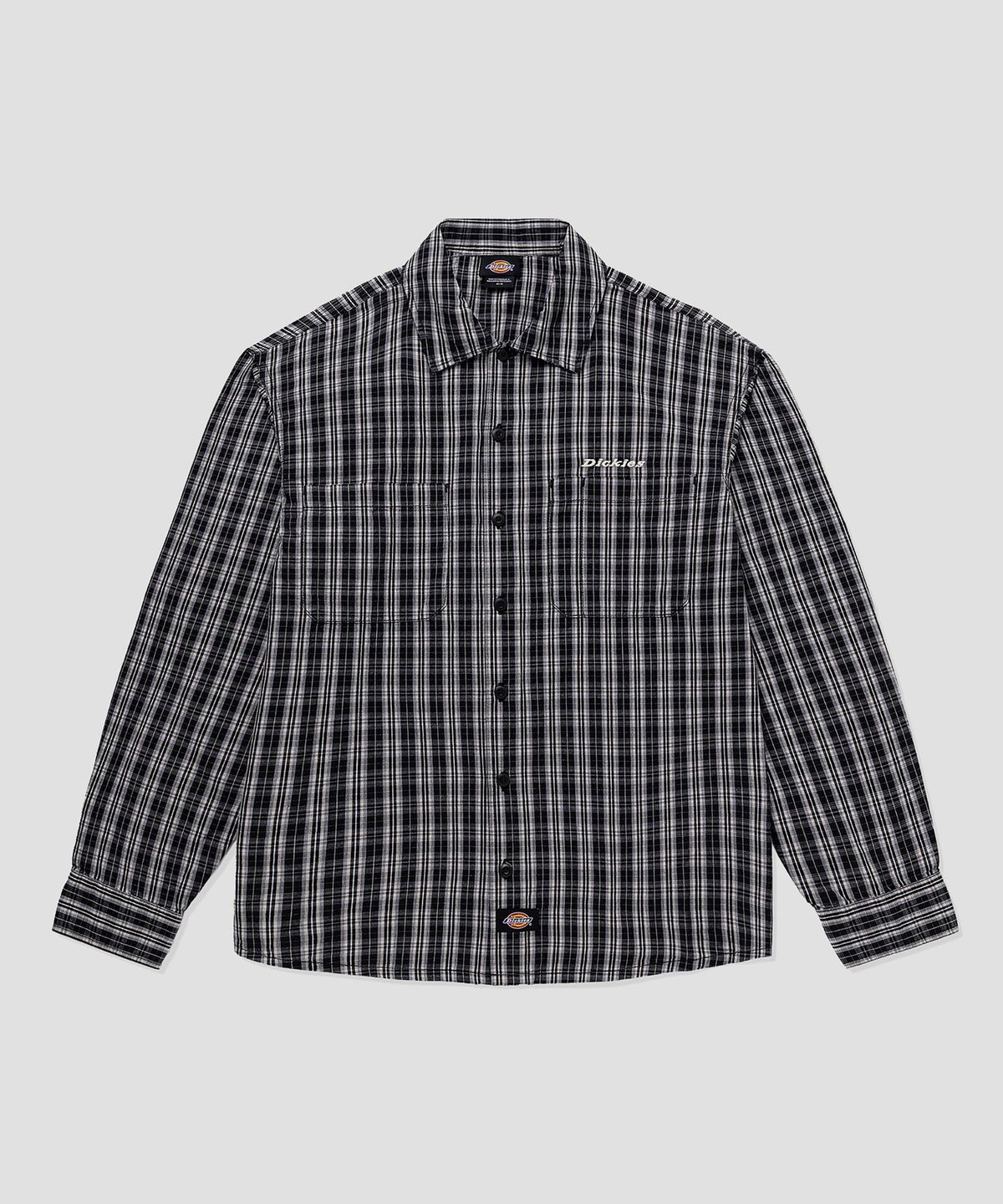 디키즈(DICKIES) 웰스빌 포플린 체크 셔츠 Black