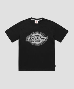 디스트레스드 로고 티셔츠 Black