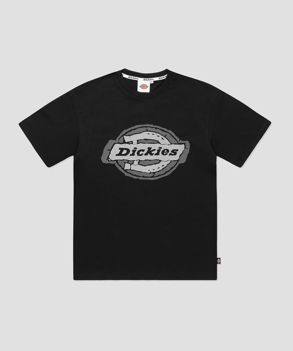 디키즈(DICKIES) 디스트레스드 로고 티셔츠 Black