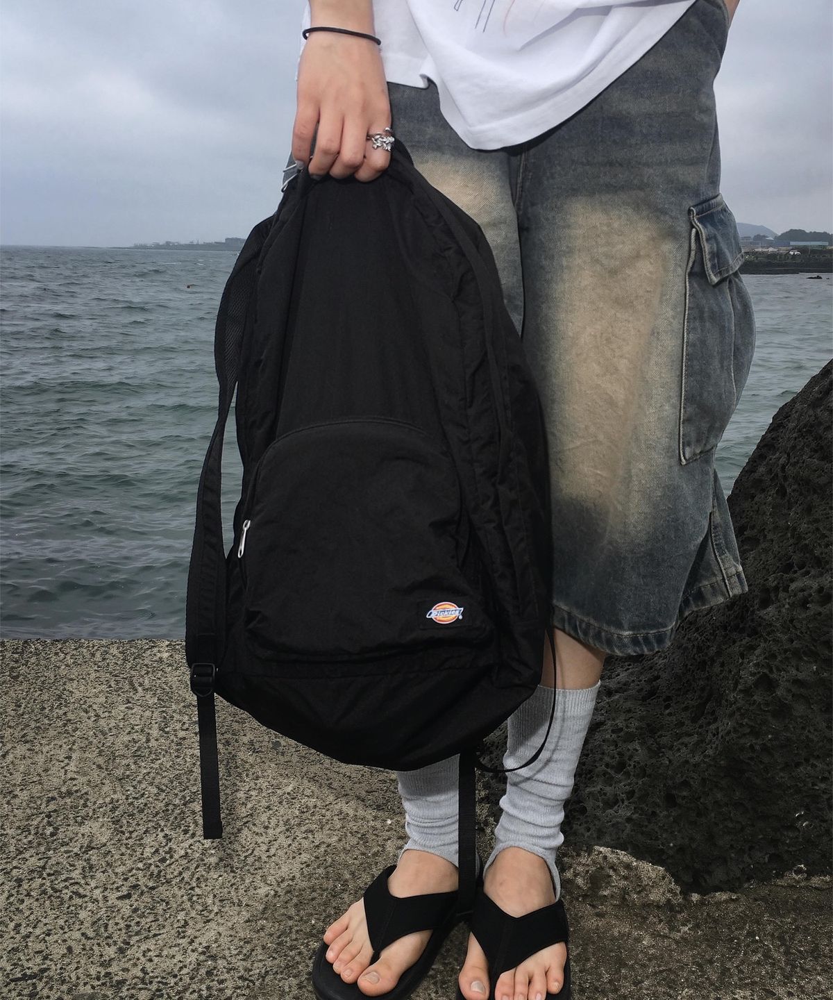 디키즈(DICKIES) 나일론 포켓 패커블 백팩 Black