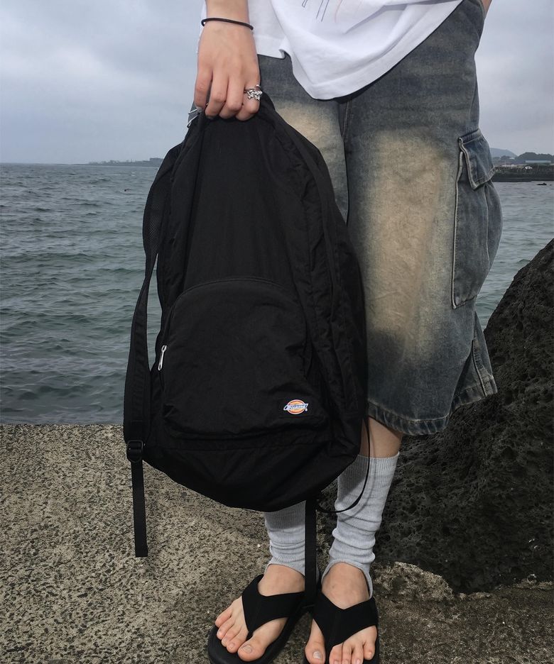 나일론 포켓 패커블 백팩 Black