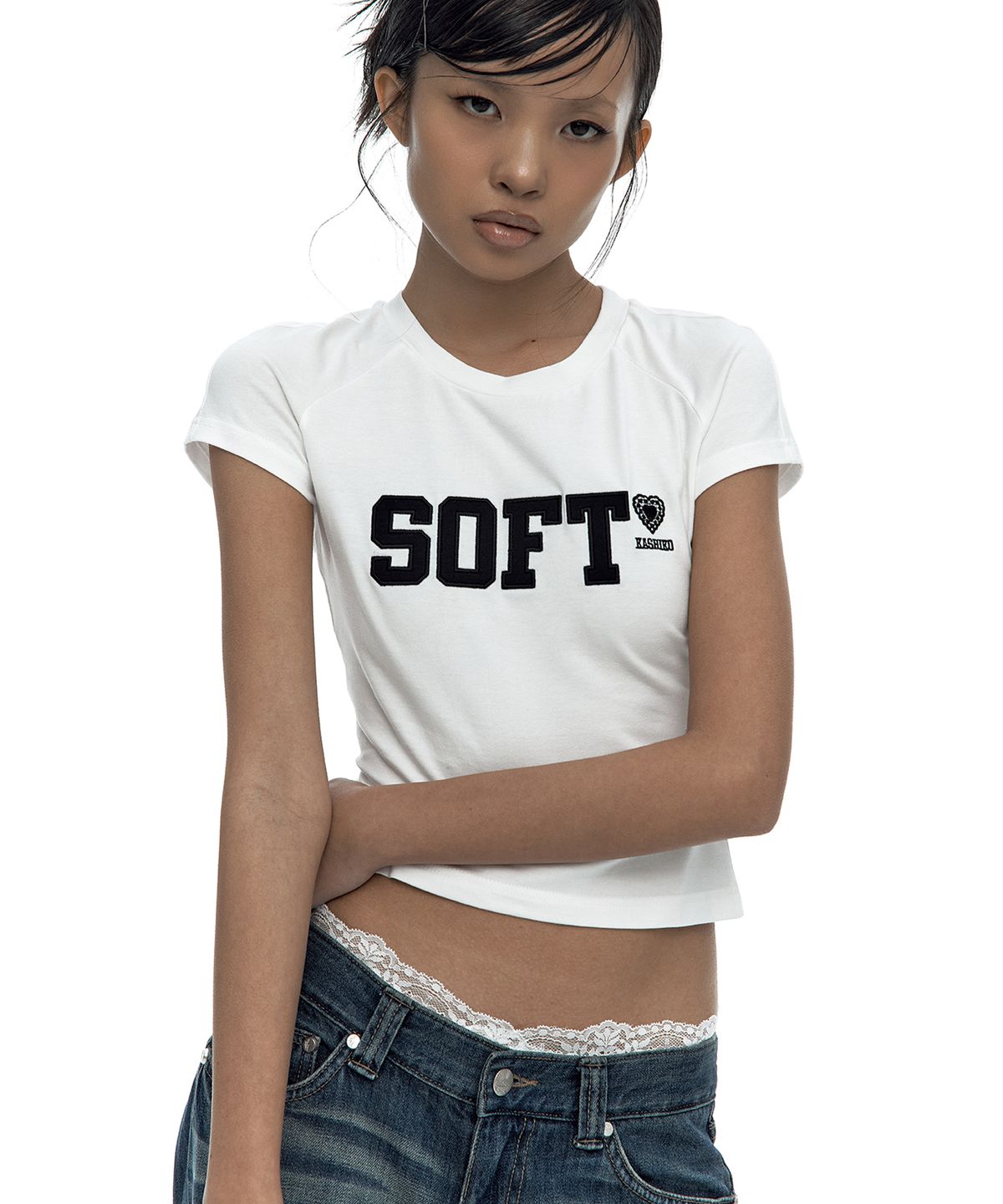 카시코(KASHIKO) SOFT Raglan Tee White