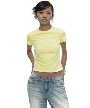Embossed Baby Tee Yellow