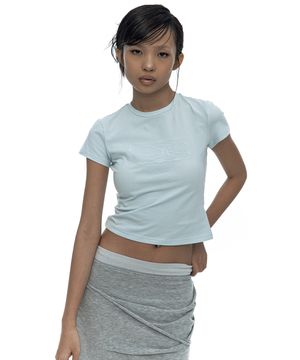 Embossed Baby Tee Skyblue