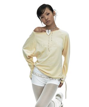 Embossed Hem Long Sleeve Yellow