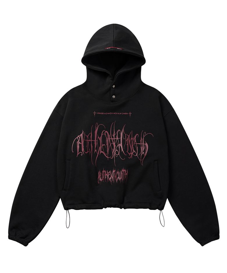 Devil Over Boxy Hoodie - Black