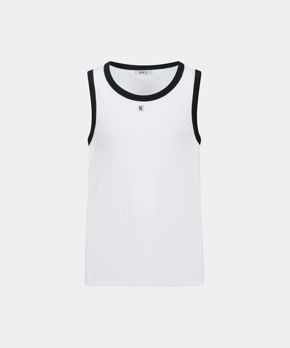 노이스(NOICE) COTTON RIBBED RINGER SLEEVELESS TOP - WHITE