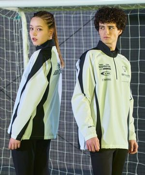 풋볼 배색 포인트 하프집업 화이트 GA6543 WH