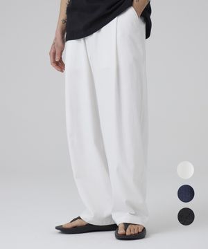 린넨 혼방 원턱 와이드 밴딩 팬츠 3COLOR