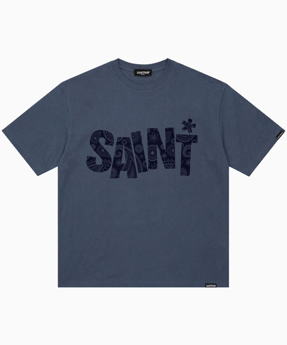 세인트페인(SAINTPAIN) SP 세인트 패턴 반팔티 네이비