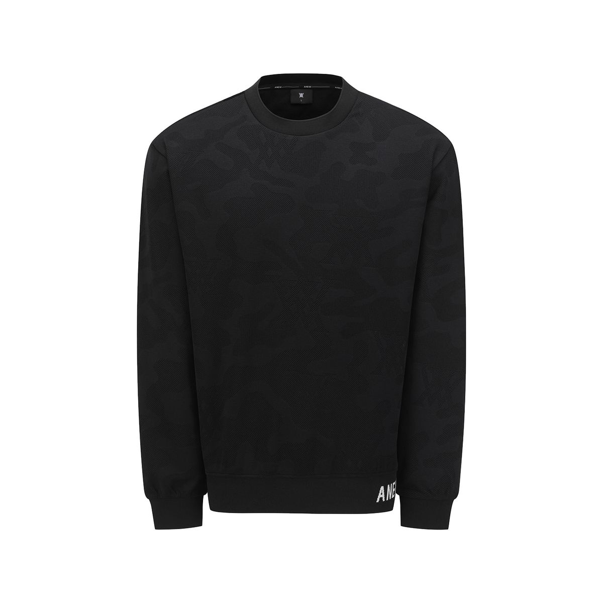 어뉴골프(ANEW GOLF) MEN CAMO JACQUARD SWEATSHIRT_BK
