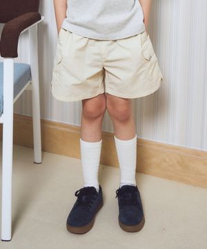 (K) 나일론 카고 쇼츠 크림