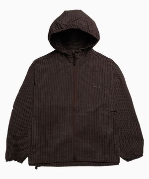 SP 링클 체크 바람막이 브라운