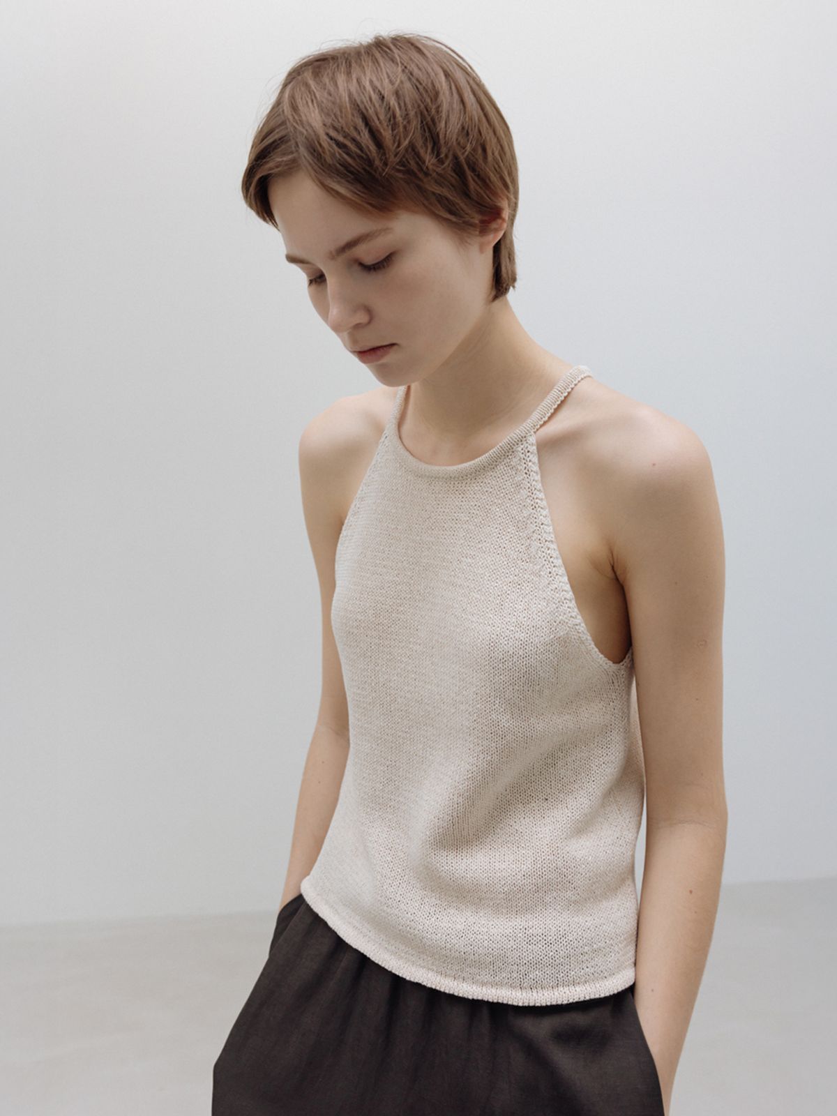 모이아(MOIA) halter knit (ivory)