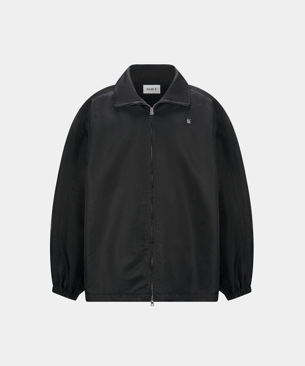 노이스(NOICE) M NYLON HIGH-NECK ZIP-UP JUMPER - BLACK