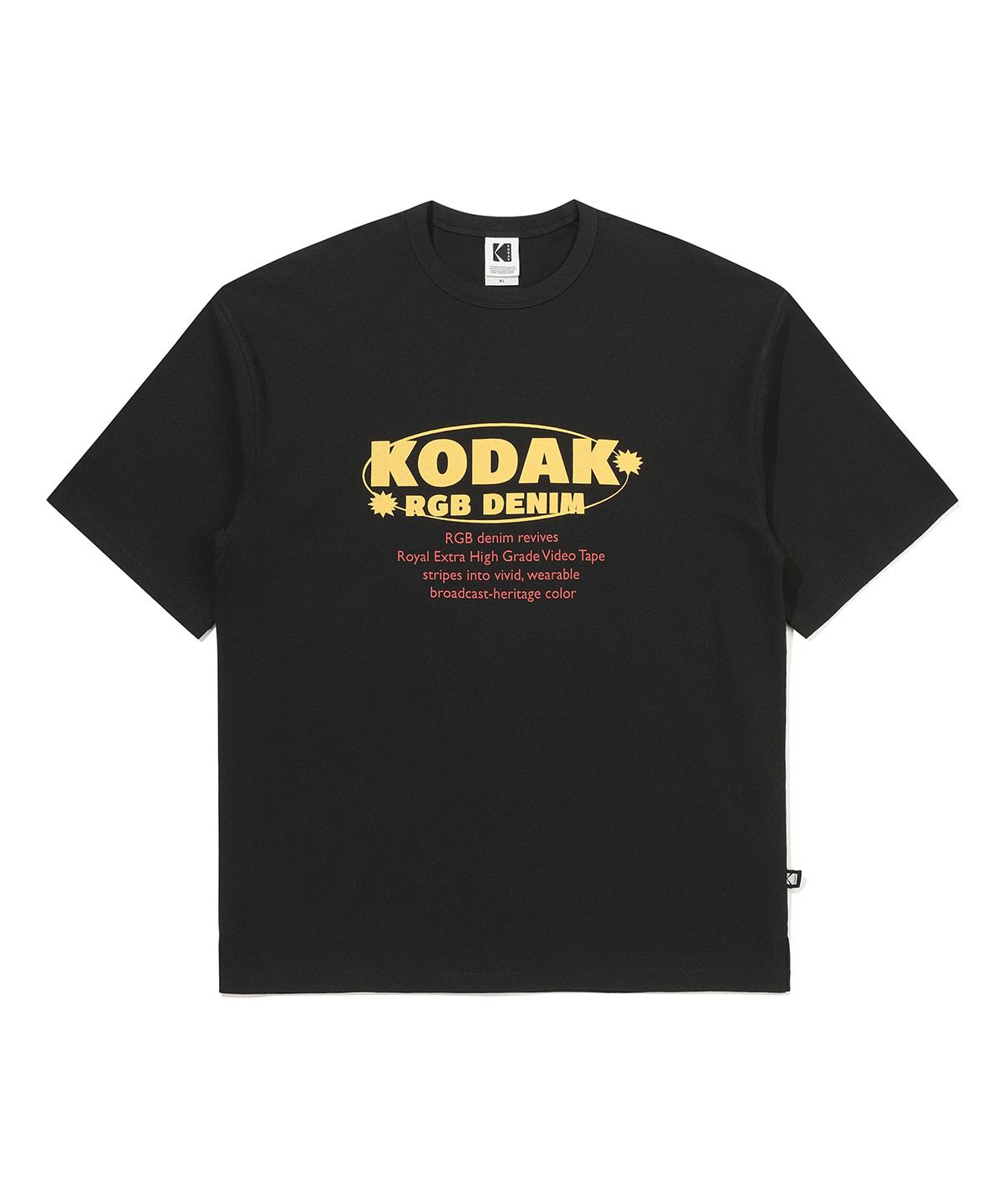 코닥(KODAK) RGB 코튼 반팔 티셔츠 BLACK