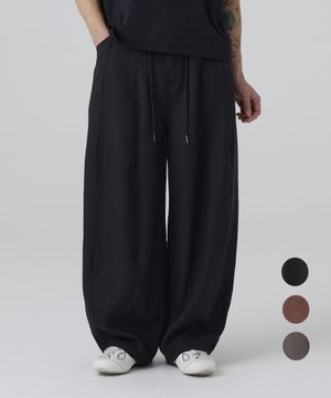 스트링 와이드 린넨 밴딩 벌룬팬츠 3COLOR