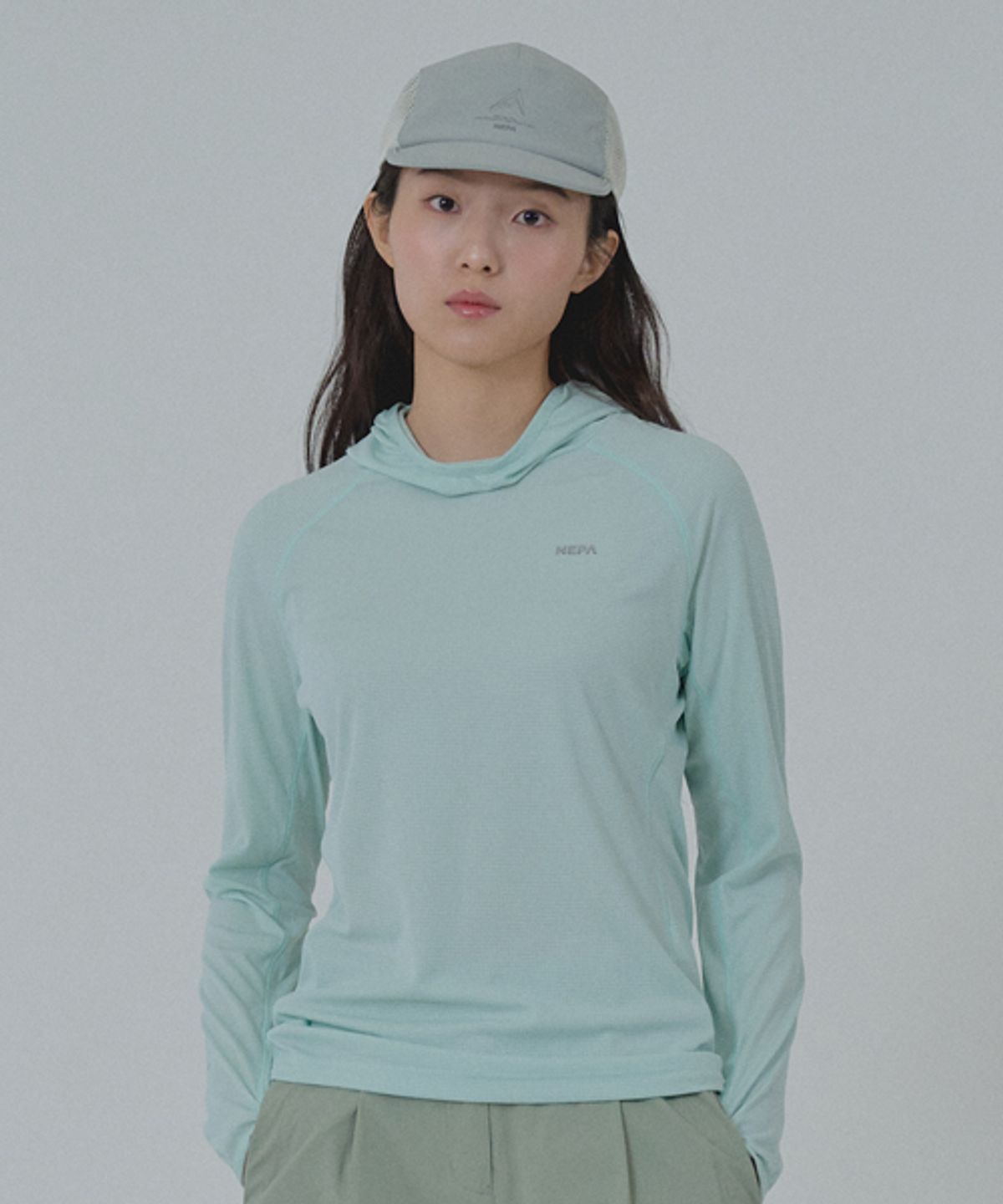 네파(NEPA) 7M26002 여성 폴라텍 파워드라이 롱슬리브 후디