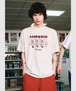 더비독 트리플 반팔 티셔츠 베이지 UR123CRS33