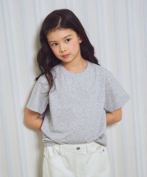 (K) 수피마 베이직 크루넥 반팔 티셔츠 멜란지 그레이