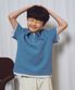 (K) 와플 칼라 반팔 티셔츠 블루