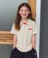 (K) 와플 칼라 반팔 티셔츠 크림