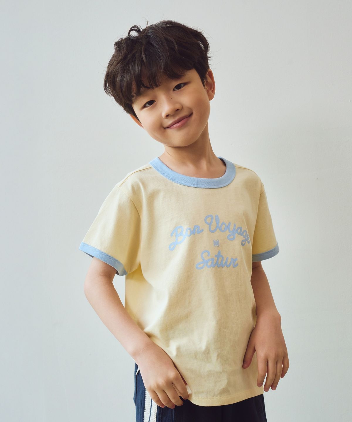 세터 키즈(SATUR KIDS) (K) 본 보야지 링거 반팔 티셔츠 옐로우