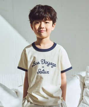 (K) 본 보야지 링거 반팔 티셔츠 크림