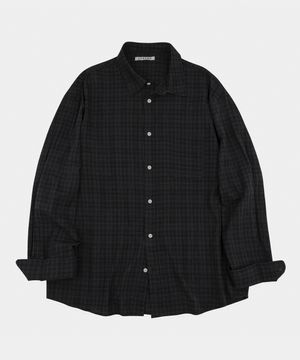 시티팝 프렌치 체크셔츠 스모크블랙