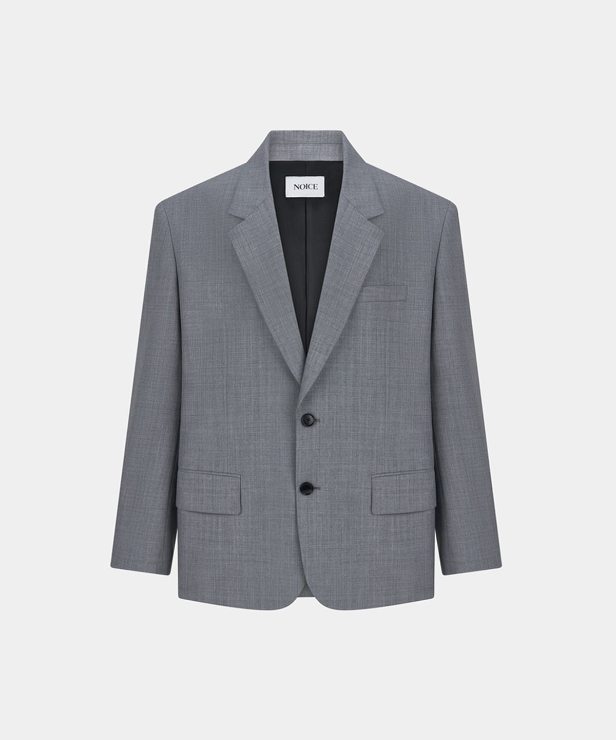 노이스(NOICE) VERANO WOOL STRIPE SINGLE JACKET - GRAY