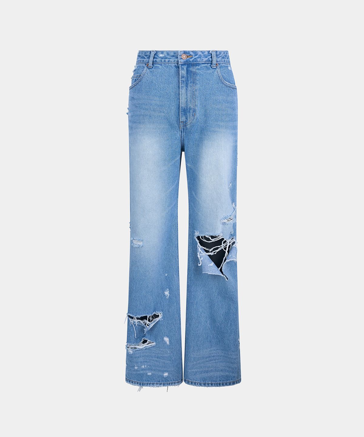 노이스(NOICE) W REBELLION DESTROYED JEANS - BLUE