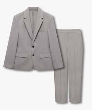 [SET][쿨]투톤 조직 레귤러핏 자켓 셋업 라이트베이지