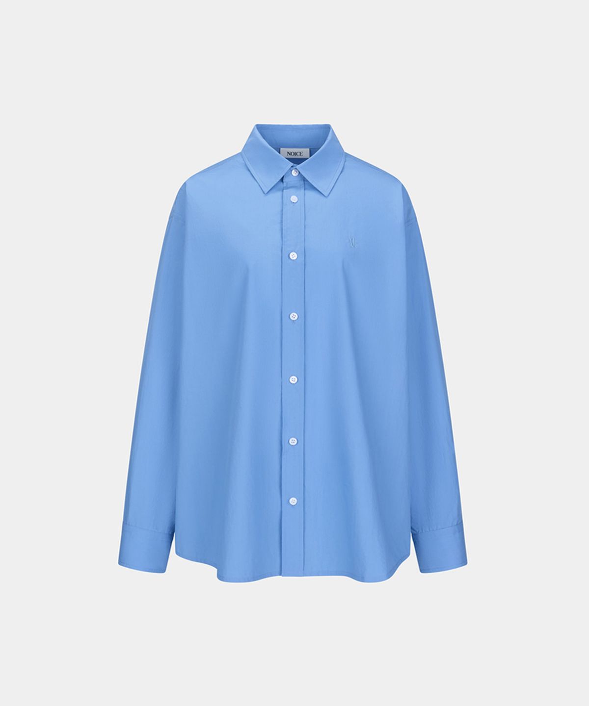 노이스(NOICE) W LOGO EMBROIDERED COTTON SHIRT - BLUE
