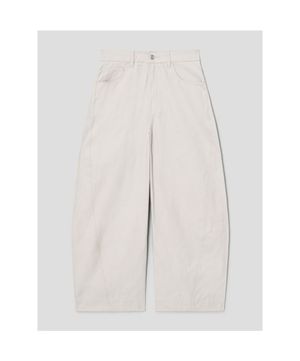 커브드 코튼 슬랙스  아이보리