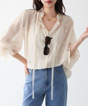 러블리 블라우스&나시 세트 49882