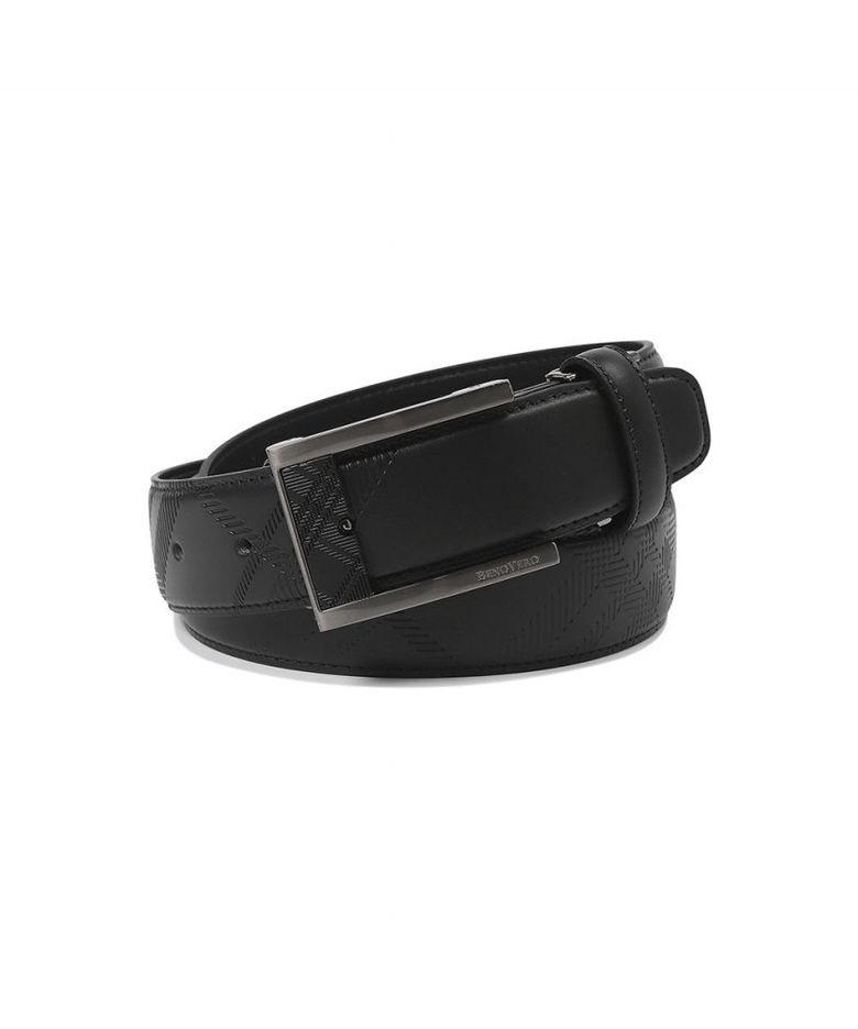 체크엠보 흑사틴 자동벨트 블랙_BLG1ACB1285K1