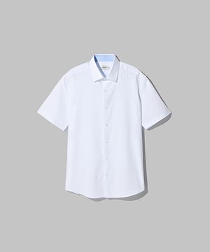 코튼 혼방 컴포트 반소매 셔츠 화이트 (슬림핏)_SDSWB01SSW